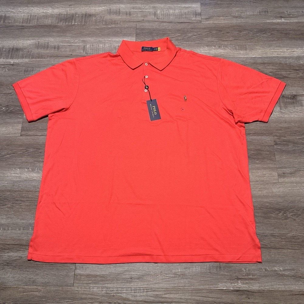 NEW Polo Ralph Lauren Men's 3XB Red Soft Touch Short Sleeve Polo Shirt 3XL Big